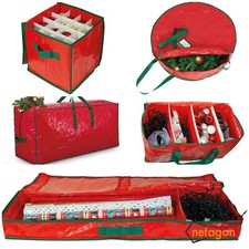 Christmas Tree Wrapping Papers Wreath Decorations Storage Bags Xmas Organiser