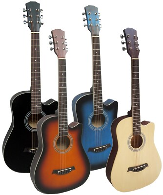 4/4 GITARRE 38'' SLIM - GITARRE MIT STAHLSAITEN CUTAWAY RANDEINLAGE MATT AKUSTIK