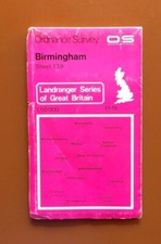 Carte d'arpentage des munitions de Birmingham, Angleterre / 1980