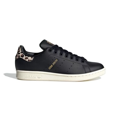 Size 7.5- Adidas Women's Stan Smith Shoe Sneaker, Black/Supplier Color.