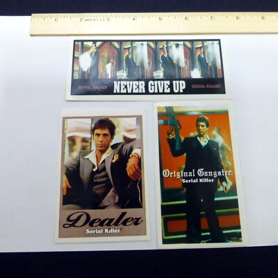 Rare Serial Killer Scarface sticker lot dealer never give up original gangster