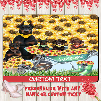 Doberman Pinscher Dog Floor Mat Personalize Pet Door Mat Valentine