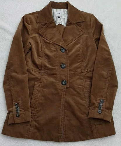 Cabi Journey Jacket Women's Small Brown Corduroy Pockets 3 Buttons Blazer Pocket - Picture 3 of 11