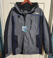 Ice Runner Float Jacket Mens Small Black Grey Full Zip w/Hood New With Tags Sz S