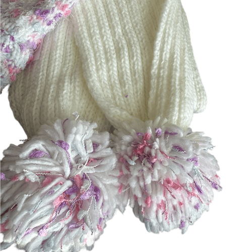 NWT Rainbow Sugar Girls 3 Piece Pink/White Cold Weather Set Beanie/Gloves/Scarf - Picture 3 of 5