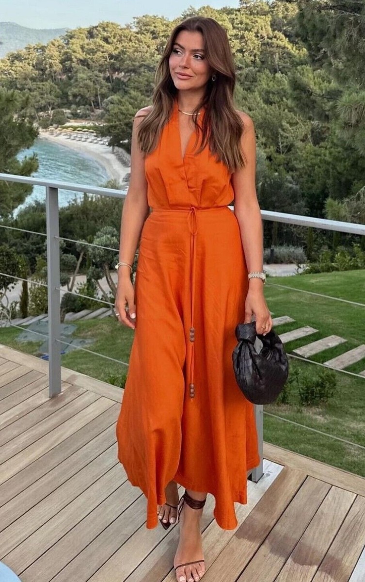black and white vintage dress Satin V-Neck Boho Puff Sleeves Maxi Polka Dot The Hollow to Floor Style:singlet Elegant Dark Blue One-Shoulder Size:S - US 4-6