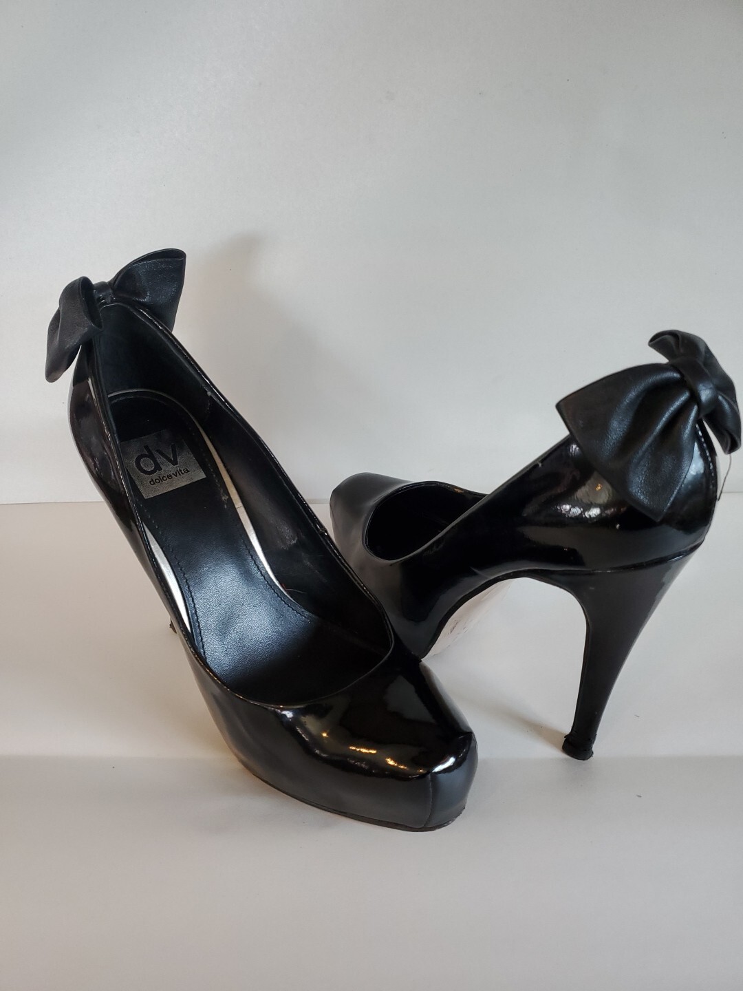 DOLCE VITA Women's Black Patent Leather Platform Pumps Heels Size