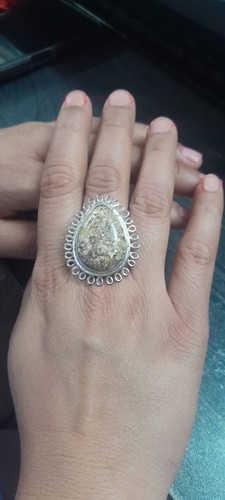 Anillo de jaspe tortuga natural plata esterlina 925 talla 8 joyería sólida genuino - Imagen 2 de 7
