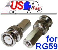 Lot50 BNC RG59 Twist-on male coax/coaxial connector,CCTV Video cam End not crimp