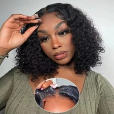 Wear and Go Glueless Bob Wig Deep Wave Curly Wig Human Hair 4X4 Lace Closure Wig