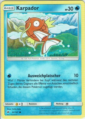 Pokemon Karte Trading Card Game Nacht in Flammen Nr. 32/147 Karpador deutsch
