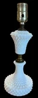 1950 Vintage White Hobnail Milk Glass 12” Beside Table/Desk Lamp