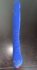 Vintage Blue White Snake Stuffed Animal Plush 13" Long