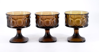 VTG Noritake SPOTLIGHT Walnut Brown (3) Sorbet Champagne Goblets Glasses 4.25''