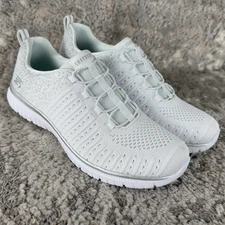 Skechers Shoes Womens 9 Virtue Lucent Sneakers White Mesh Lace Up SN104424