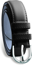 Small to plus Size Belt Women, Bonded Leather, Silver Polished Buckle, Belts for