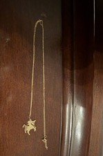 Vintage 14k Unicorn Pendant With 14k XL Chain Approximately 20in Long