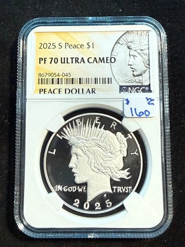 2025 S PEACE DOLLAR NGC PF 70 ULTRA CAMEO 045