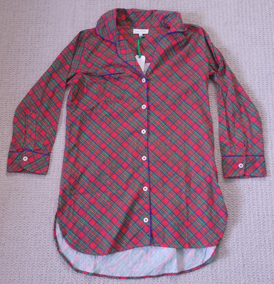 Jayes Studio Sleepshirt Nightgown Pajamas Size S 6-8 Red Plaid Tartan NEW