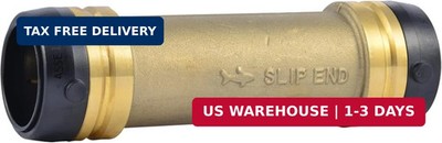 SharkBite 1-1/4 x 1-1/4 in Slip Coupling, Push-to-Connect Brass Plumbing Fitting