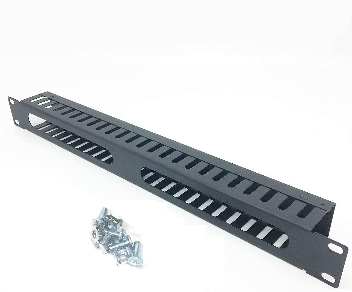 2 Pack 1U 19 Inch Cable Manager Horizontal Rack Mount 24 Slot Metal Finger Du thumbnail 3