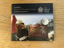 Royal Mint 2009 Shield of the Royal Arms UK BUNC Uncirculated One Pound Coin