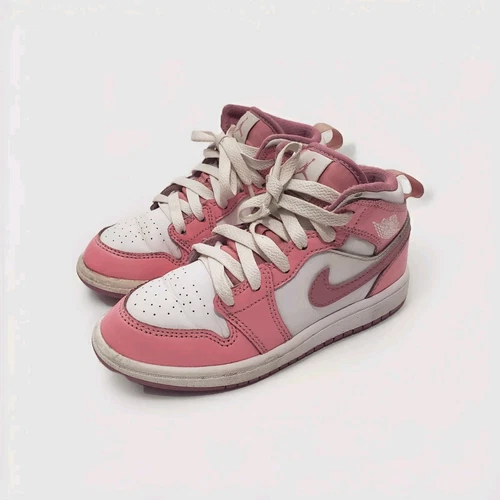 Scarpe sneakers 12 anni Nike Air Jordan 1 metà San Valentino rosa bianco DQ8424 616