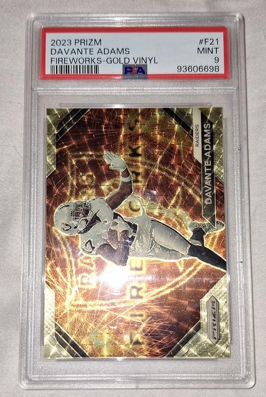 2023 Panini Prizm - Fireworks Davante Adams #F-21 Gold Vinyl Prizm /5