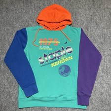 World Renown Staple Pigeon Brand Hoodie Color Block Double Sided Men M Rare World Renown Staple Pigeon Brand Hoodie Color Block Double Sided Men M Rare