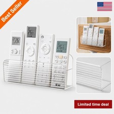 Remote Control Holder Wall Mounted Storage Box Organizer Rack Adhesive Clear