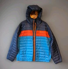 Cotopaxi Capa Insulated Hooded Puffer Jacket Women’s XXL Colorblock Blue Orange 