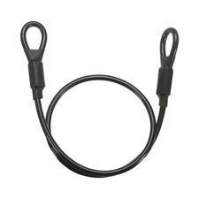 Lucchetto Cavo di Sicurezza 3/16" Dia 2ft Acciaio Rivestito Vinile con Doppio Anello Nero