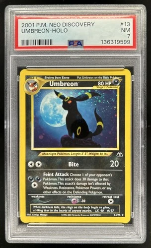 2001 Pokemon Neo Discovery Umbreon Holo #13/75 PSA 7