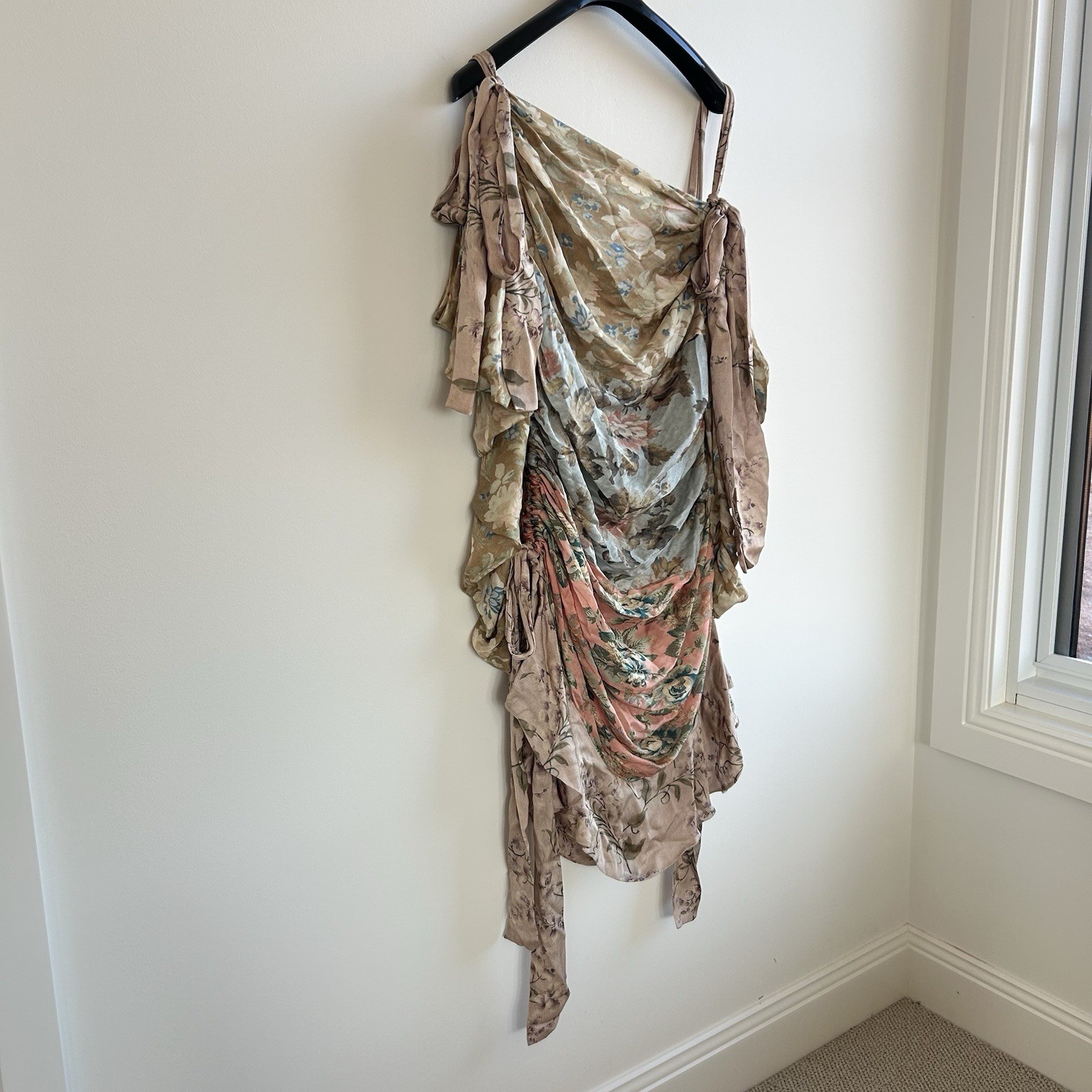 Zimmermann Unbridled Elixir Dress Size 3 AU 14/US 10 Silk Wrap Mini Pastel EUC