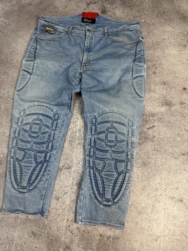 GIALI Men’s Motorcycle Denim Jeans Blue Size W36 Drake YE Style - Afbeelding 10 van 19