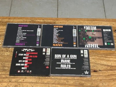 KMFDM 5 CD lot. Symbols, Money, Naive, Nihil & Rules. 1990-1997