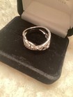Moissanite~Criss Cross Band With G Link~Sz 8 New 925 — photo 5