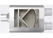 Different Trends 830422 Flowsound Exhaust Muffler 3" Centered Inlet/Dual Outlets