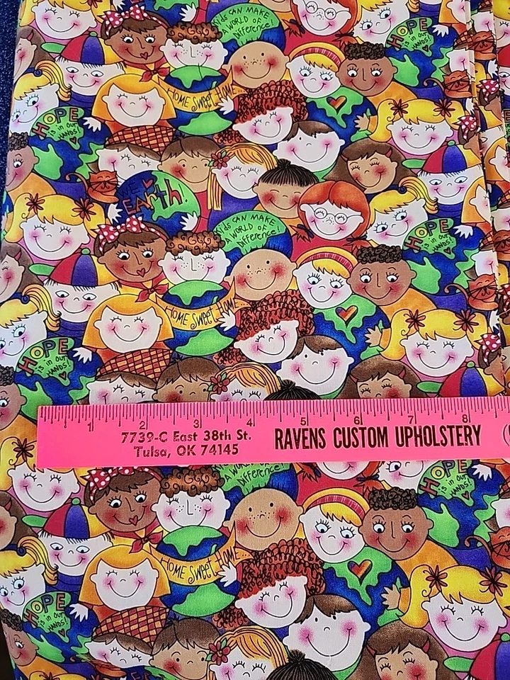 Kids GO Green 2008 Kari Pearson Quilting Treasures HOME SWEET HOME FABRIC YD - Image 4 of 4