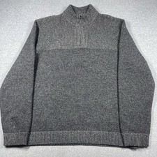 Woolrich Wool Nylon Blend 1/4 Zip Pullover Knit Sweater Mens Large Solid