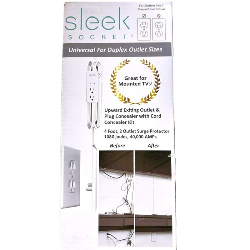 SLEEK SOCKET Outlet Concealer Surge Protector UNIVERSAL For DUPLEX OUTLETS ~New