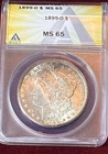 1899-O Morgan Silver Dollar ANACS MS65 *rainbow toned around crown*