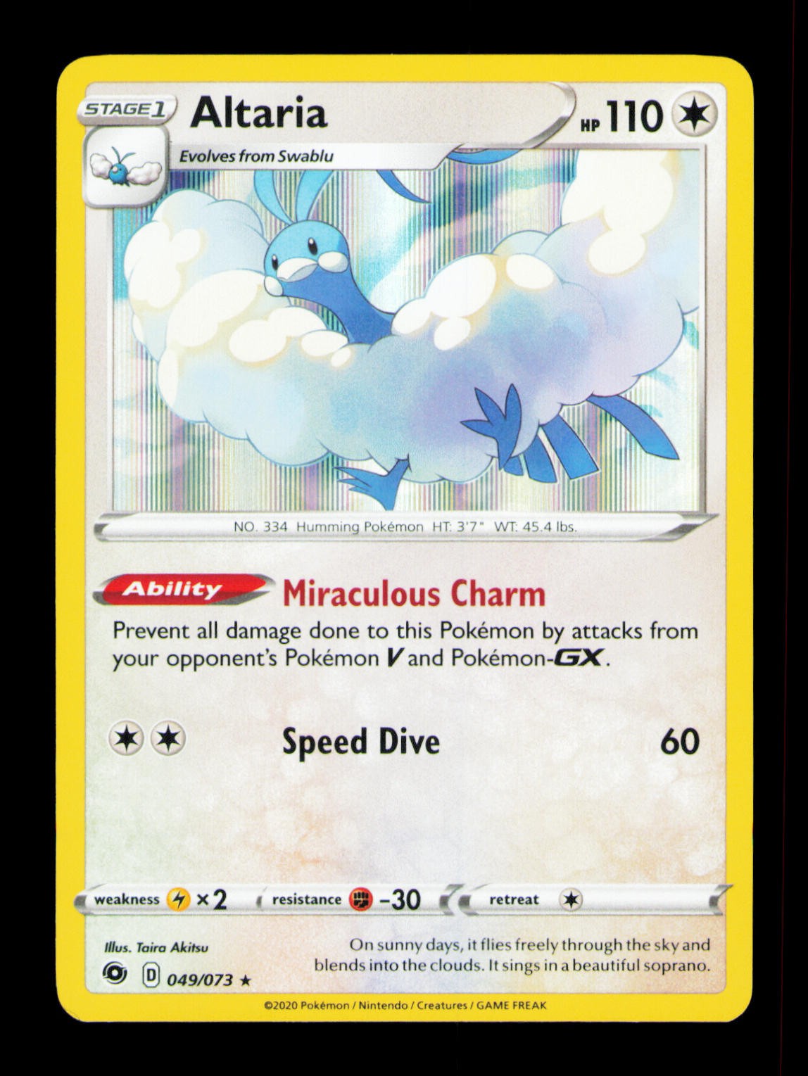 Altaria Holo Holo Rare Champion's Path 49/73 NM