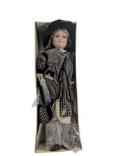 NIB Elizabeth and Friends Articles Porcelain Doll with Accessories, Cert & Stand