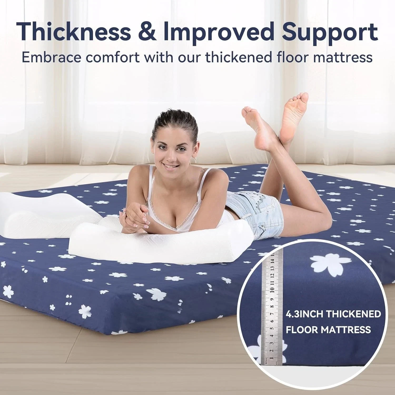 Queen Size Japanese Futon Floor Mattress Foldable Blue And White
Opens in a new window or tab