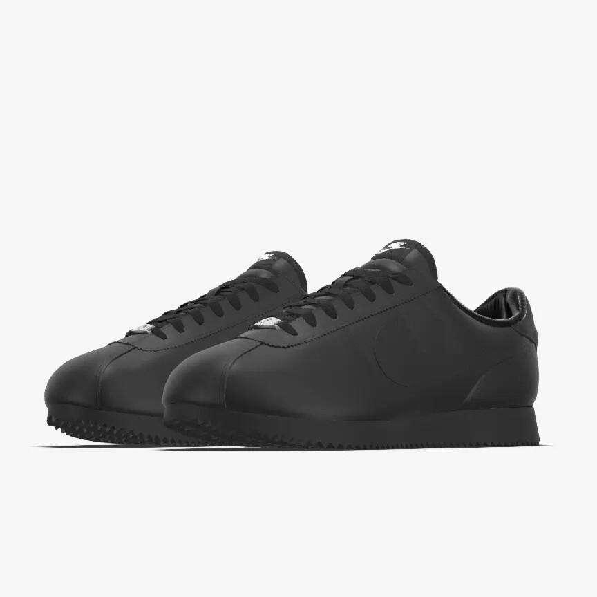 Men's Nike Cortez Prm Leather 2025 Triple Black All Black