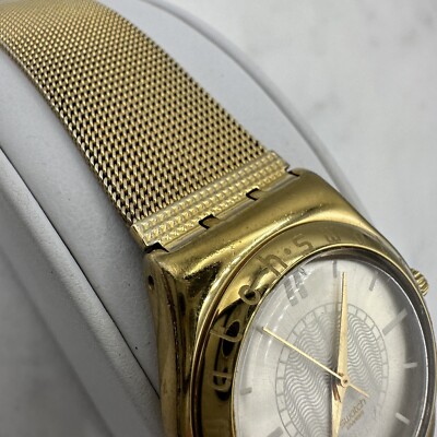 美品 珍品希少 Swatch ALARM CHRONO firewall レトロ Swatch Irony Gold Tone, WAVE SONG YLG112M AG 1998 RARE, New