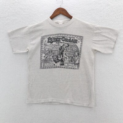 Vintage Estey Organ T-Shirt Men's Medium Gray Newspaper Ad Advertising USA Made