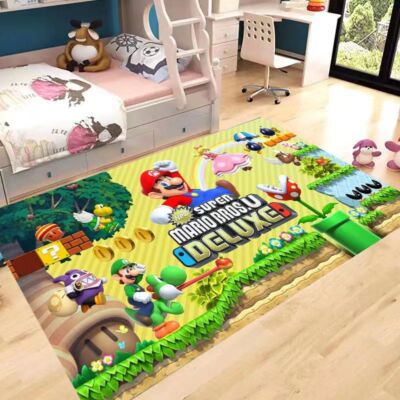 Super Mario Area Rugs Fluffy Rugs Floor Mats Bedroom Anti-skid Soft Carpet Gift