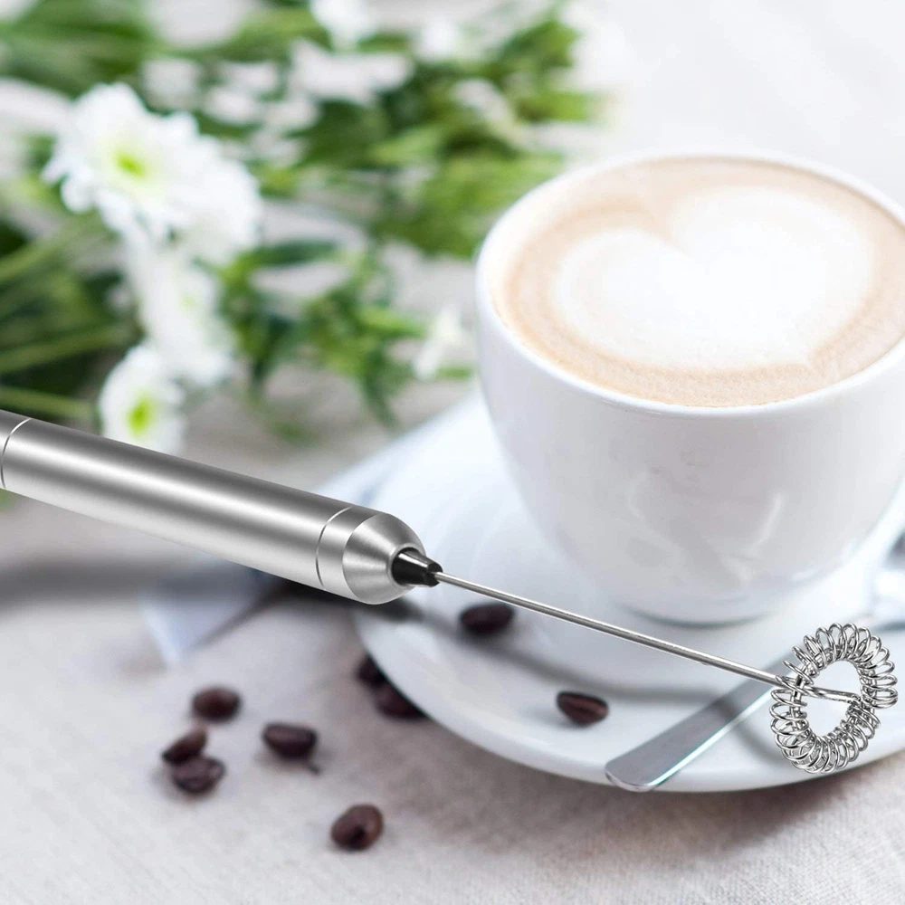 Milk Frother Handheld Electric Milk Foamer Portable Mini Mixer Machine Stainless
